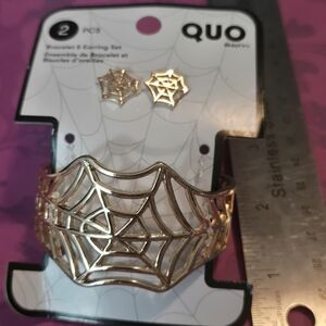 Spider Quo Braclet And Earrings Set